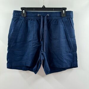 Nautica Navy Blue Linen Shorts